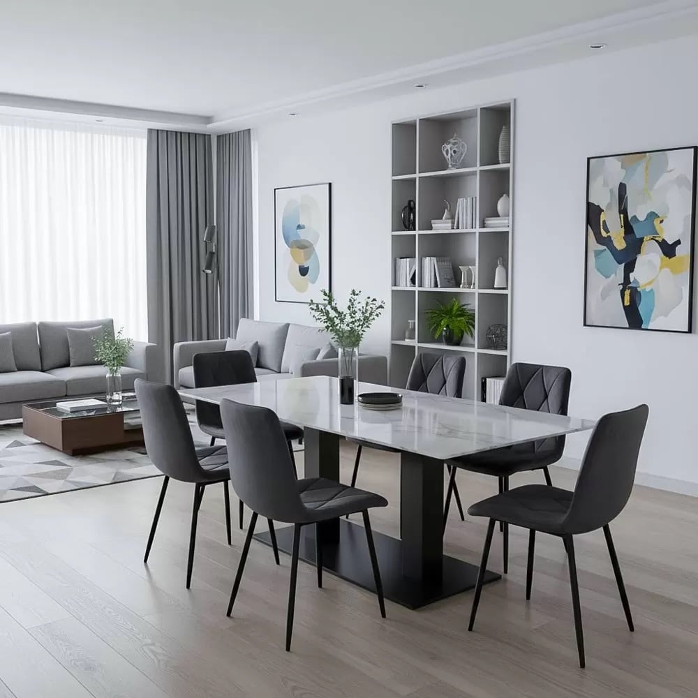 scaune living catifea BUC 210 Gri – confort, stil modern, cadru metalic solid